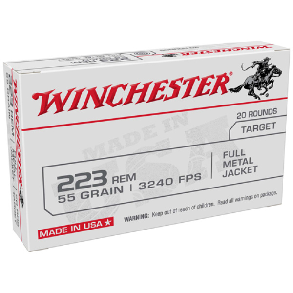 WINCHESTER USA 223 REM - 55GR FMJ 20RD 50BX/CS