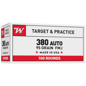 WINCHESTER USA 380 ACP 95GR - FMJ-RN 100RD VALUE PACK 5BX/CS