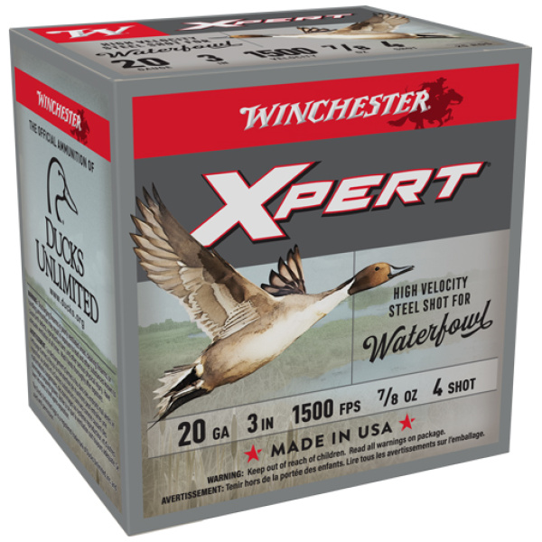 WINCHESTER XPERT STEEL 20GA 3" - 7/8OZ #4 1500FPS 25RD 10BX/CS