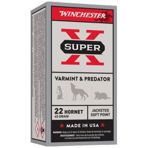 WINCHESTER SUPER-X 22 HORNET - 45GR JSP 50RD 10BX/CS