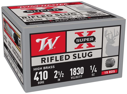 WINCHESTER SUPER-X 410 2.5" - 1/5OZ RIFLED SLUG 15RD 10BX/CS