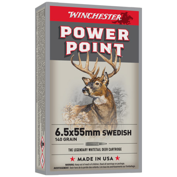 WINCHESTER 6.5X55 MAUSER - 140GR POWER POINT 20RD 10BX/CS