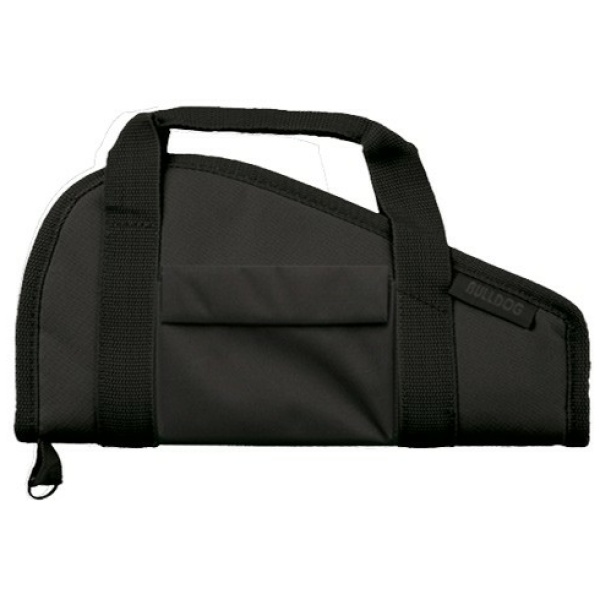 BULLDOG PISTOL CASE 15" BLACK - ACCESSORY POCKET & CARRY STRAP