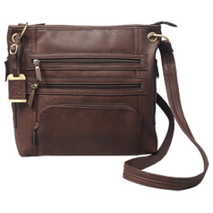 BULLDOG LARGE CROSS BODY PURSE BRN