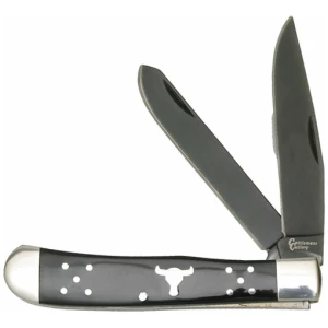 ABKT CATTLEMANS CUTLERY BLACK - ANGUS TRAPPER 2-BLADE FOLDER