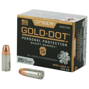 SPR GOLD DOT 9MM+P 124G HP SB 20/200