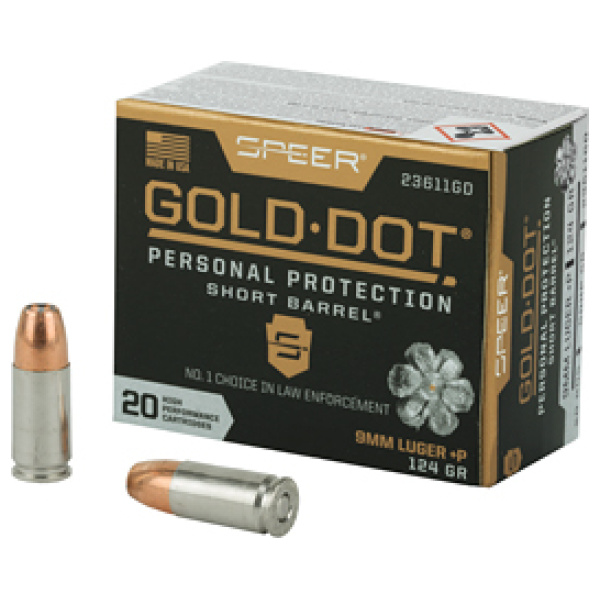 SPR GOLD DOT 9MM+P 124G HP SB 20/200