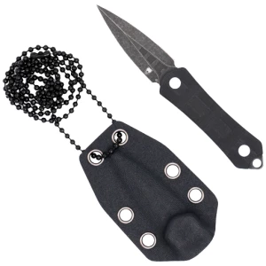 COBRATEC GUARDIAN NECK KNIFE - 1.99" D2 STONEWASH DAGGER W/SH