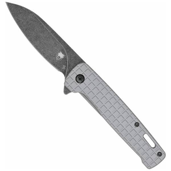 COBRATEC RHINO FOLDER 3.37" - GREY/BLACK STONEWASH D2 BLADE