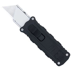 COBRATEC SIDE BUTTON OTF 1.75" - BLACK/SILVER UTILITY KNIFE
