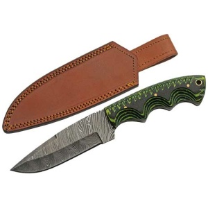 SZCO RITE EDGE 5" TREE RIDGE - MICARTA DAMASCUS CP W/SHEATH