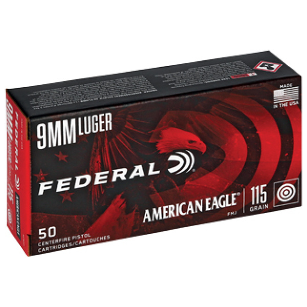 FED AM EAGLE 9MM 115GR FMJ 50/1000