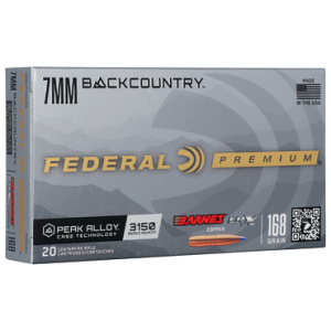 FED GLD MDL BARN 7MM BC 168GR 20/200