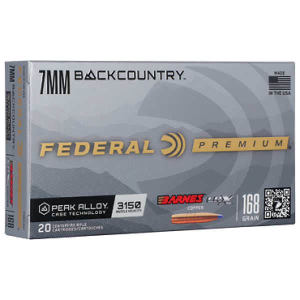 FED GLD MDL BARN 7MM BC 168GR 20/200