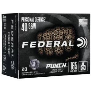 FED PUNCH 40 S&W 165GR JHP 20/200