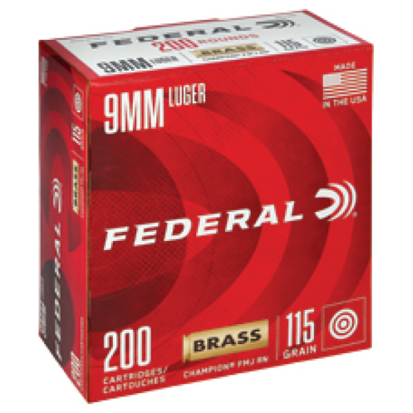 FED CHAMP 9MM 115GR FMJ 200/1000