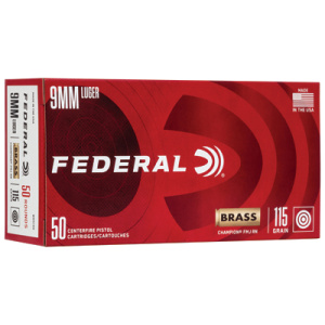FED CHAMP 9MM 115GR FMJ BRS 50/1000