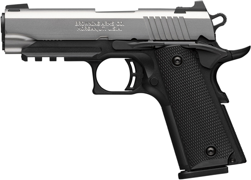BROWNING 1911-380 SS 380ACP - 3.58"COMP 8RD BLK/SS W/RAIL - Image 2
