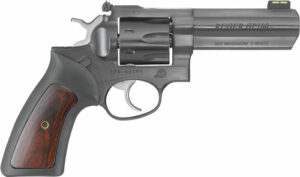 RUGER GP100 357MAG 4.20" ADJ. - BLUE RUBBER W/HARDWOOD 7-SHOT