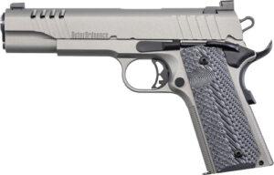 AUTO-ORDNANCE 1911A1 45ACP - STAINLESS NGT SGT RUBBER GRIP