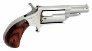 NAA MINI-REVOLVR 22WMR 1-5/8" - PORTED S/S MATTE WOOD