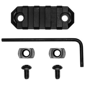 GROVTEC RAIL SECTION M-LOK - 2.2" 5 SLOT ALUMINUM BLACK