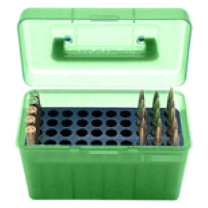 MTM DELUXE AMMO BOX 50-ROUNDS - LG RIFLE 220 SWIFT-30/06 GREEN