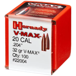 HORNADY BULLETS 20 CAL .204 - 32GR V-MAX 100CT 40BX/CS