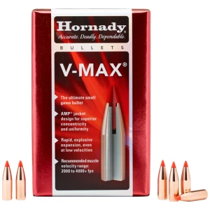 HORNADY BULLETS 22 CAL .224 - 55GR V-MAX W/CANNELURE 100CT