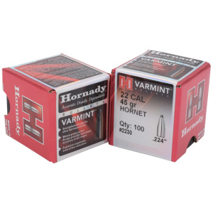 HORNADY BULLETS 22 CAL .224 - 45GR JSP 100CT 40BX/CS