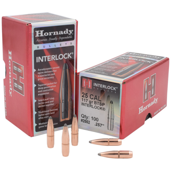 HORNADY BULLETS 25 CAL .257 - 117GR JSP-BT 100CT 25BX/CS