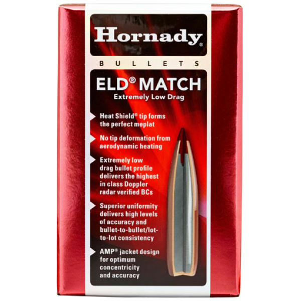 HORNADY BULLETS 25CAL .257 - 134GR. ELD MATCH 100CT