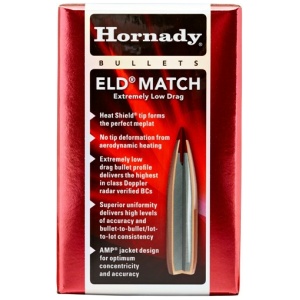 HORNADY BULLETS 6.5MM .264 - 100GR ELD-MATCH 100CT 25BX/CS