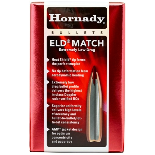 HORNADY BULLETS 6.5MM .264 - 100GR ELD-MATCH 100CT 25BX/CS