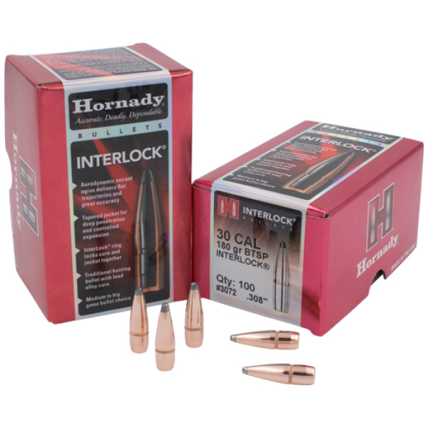 HORNADY BULLETS 30 CAL .308 - 180GR JSP-BT 100CT 15BX/CS