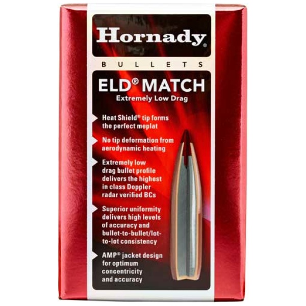 HORNADY BULLETS 30CAL. .308 - 195GR ELD-MATCH 100CT 15BX/CS