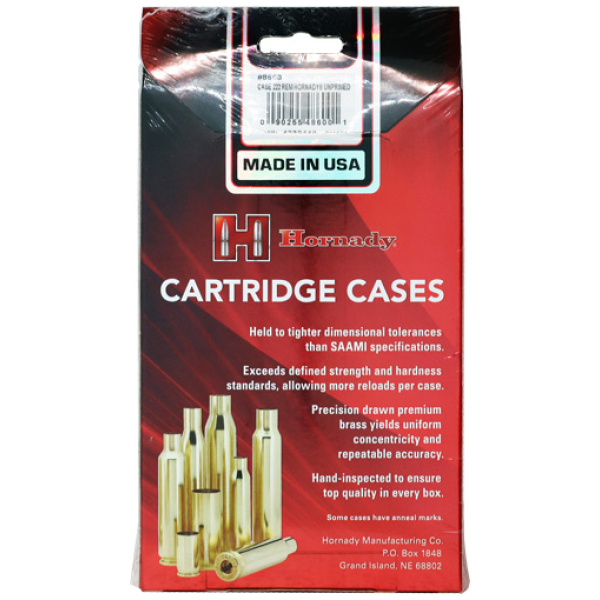 HORNADY UNPRIMED CASES 222 - REMINGTON 50 PACK 5PK/CS