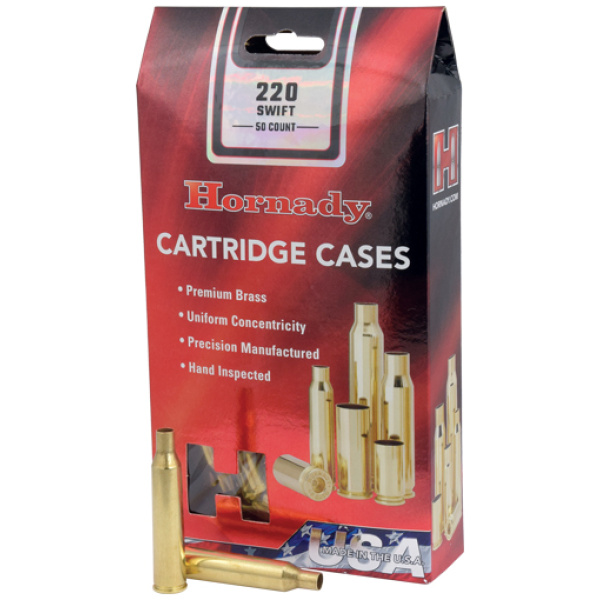 HORNADY UNPRIMED CASES 220 - SWIFT 50 PACK 5PK/CS