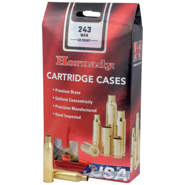 HORNADY UNPRIMED CASES 243 WIN - 50 PACK 5PK/CS