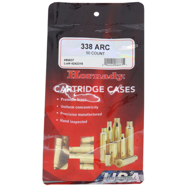 HORNADY UNPRIMED CASES 338 ARC - 50 PACK 5PK/CS