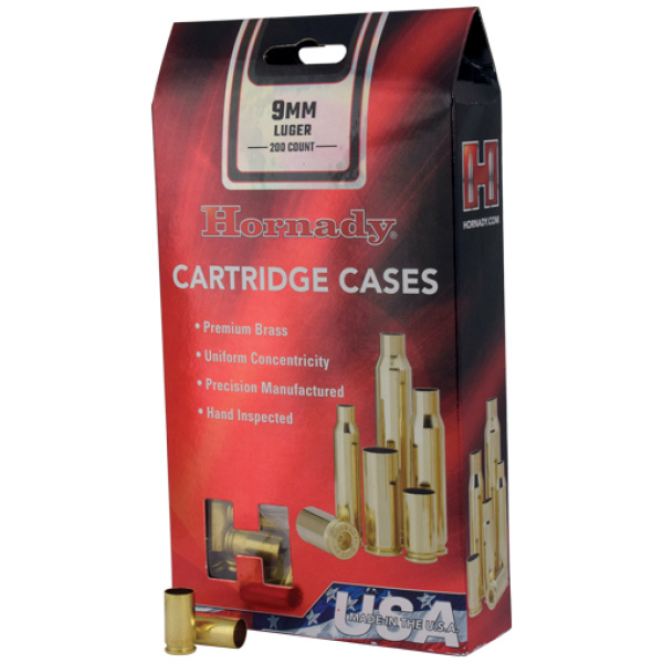 HORNADY UNPRIMED CASES 9MM - LUGER 200 PACK 5PK/CS