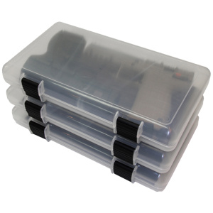 MTM IN-SAFE HANDGUN STORAGE - CASE 12" CLEAR SMOKE 3-PACK