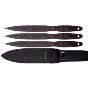 CRKT ONION THROWING KNIVES - 6.25" BLACK/RED 3-PACK W/SHTH