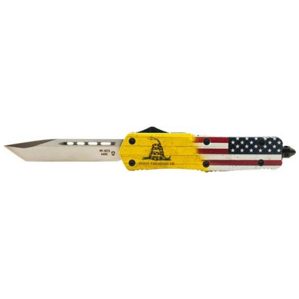 TEMPLAR KNIFE LARGE OTF DON'T - TREAD ON ME 3.5" SILVER TANTO
