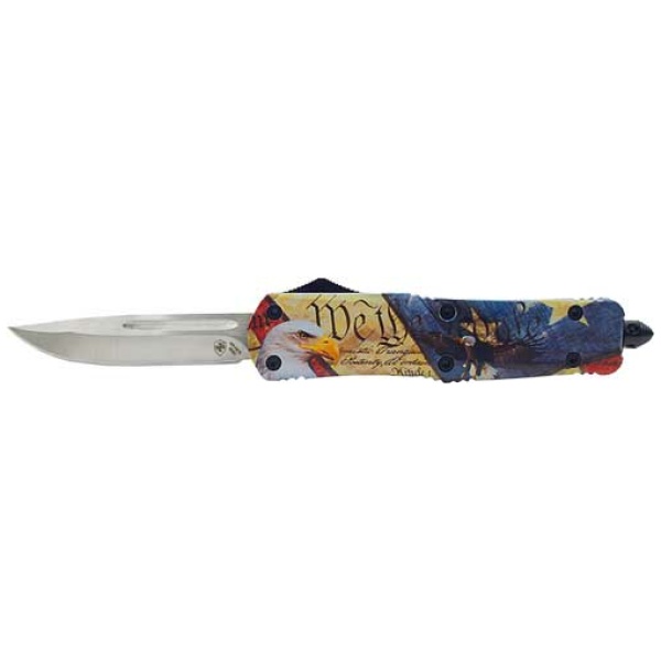 TEMPLAR KNIFE LARGE OTF EAGLE - 3.5" SILVER DROP POINT