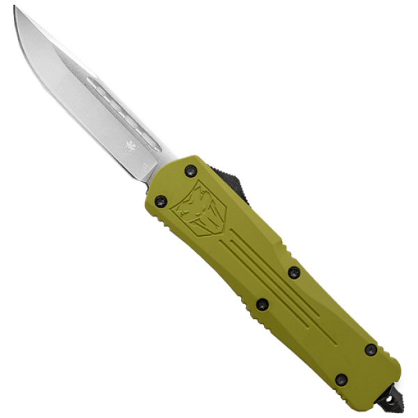 COBRATEC LARGE FS3 OTF ODGREEN - FANG 3.5" D2 STEEL DRP PNT