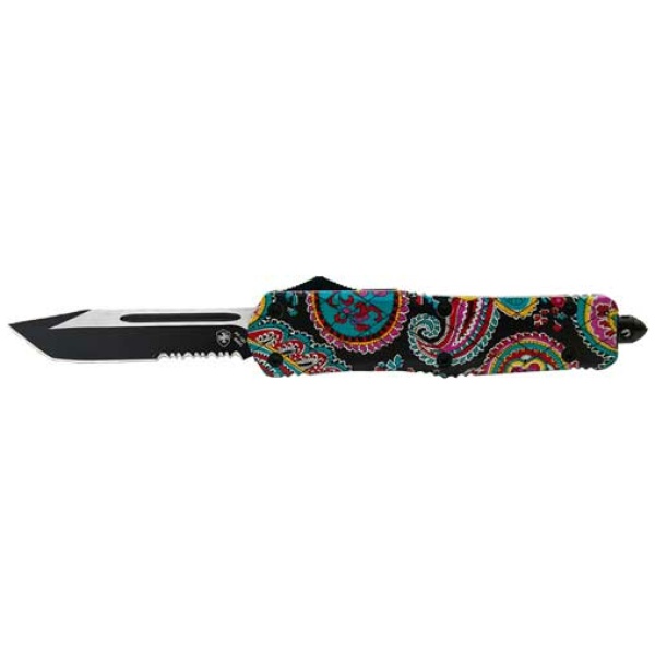 TEMPLAR KNIFE LARGE OTF QUILT - 3.5" BLACK TANTO SERRATED