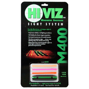 HIVIZ M400 SHOTGUN FRONT SIGHT - MAGNETIC FOR .328-.437" RIBS