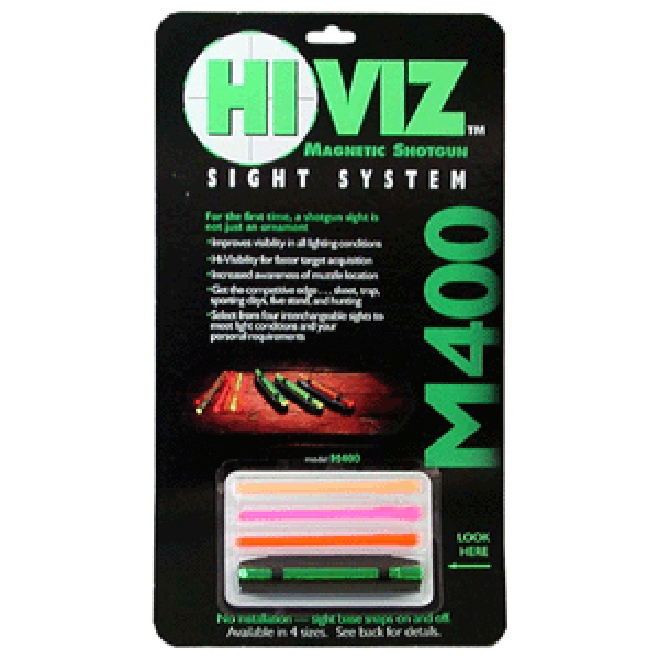 HIVIZ M400 SHOTGUN FRONT SIGHT - MAGNETIC FOR .328-.437" RIBS