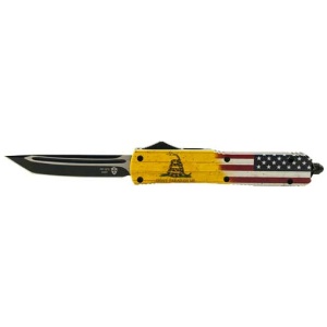 TEMPLAR KNIFE SLIM OTF DON'T - TREAD ON ME 3.1" BLACK TANTO